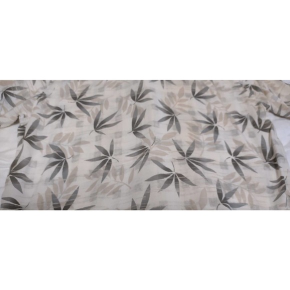 METRO CONCEPTS Mens Large Green & Tan Rayon Floral Hawaiian Shirt - Picture 10 of 11